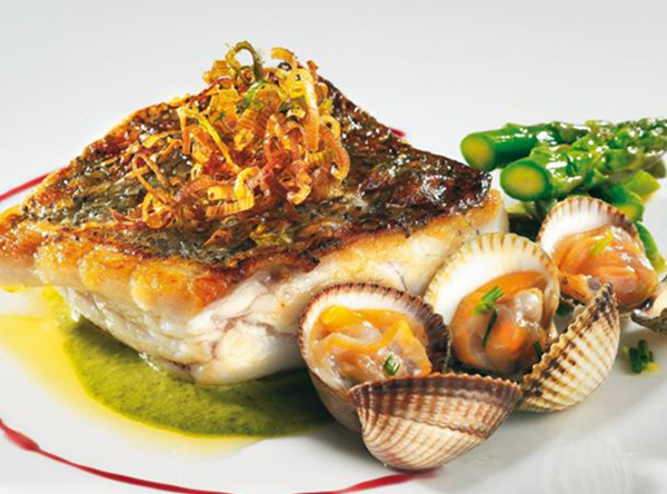 Exquisite seafood dish with clams